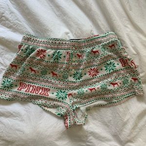 VS PINK Christmas Pajama Shorts